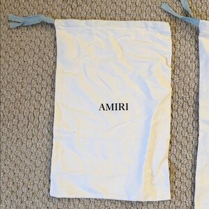 AMIRI White Dust Bag with Blue Drawstrings